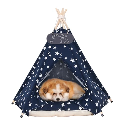 Mooipet Pet Teepee Tent with Cushion for Dogs & Cats