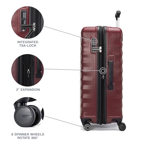 Image of Travelpro Maxlite Air V2 Hardside Expandable Checked Luggage, 8 Spinner Wheels, Lightweight Hard Shell Suitcase, TSA lock, Cabernet, Checked Medium 25-Inch