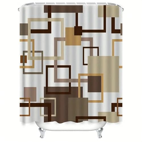 Rideau de douche géométrique pour une décoration de salle de bain moderne - 2
