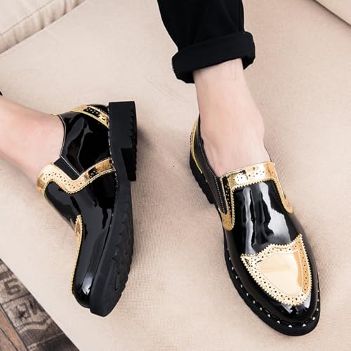 Men's Plus - Size Glitter Oxford Loafers Shiny Slip On Dress Shoes Fashionable Comfortable4
