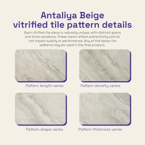 Image of Wakefit Mochi Dining Table - Antalia Beige - 6 Seater I Marble Finish I Vitrified Tile Top I Antalia Beige