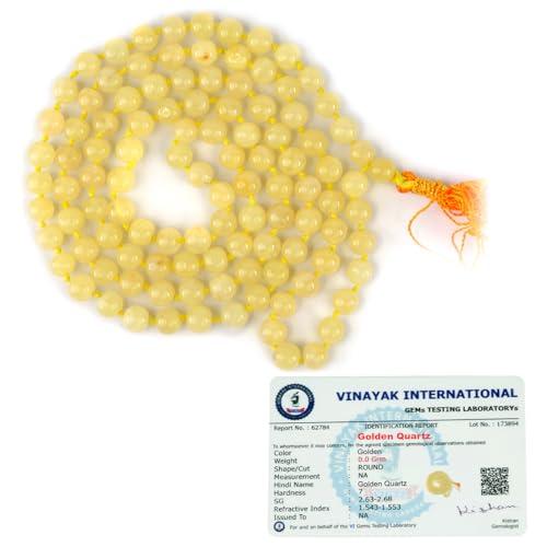 Image of Reiki Crystal Products Natural Reiki Feng-Shui Mala Necklace 6 mm Crystal Stone 108 Bead Jaap Mala for Men and Women