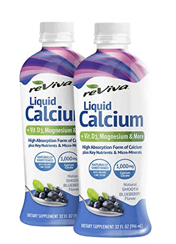 SCS Liquid ReViva Calcium 1000mg Smooth Blueberry - 2 pk.