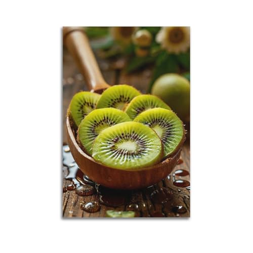 Poster mural kiwi cuisine deco moderne pour salon chaleureux