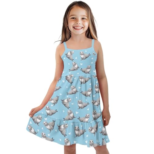 Girls Spaghetti Strap Dresses Size 3-4 Square Neck Summer Dresses Lihjtweight for Kids
