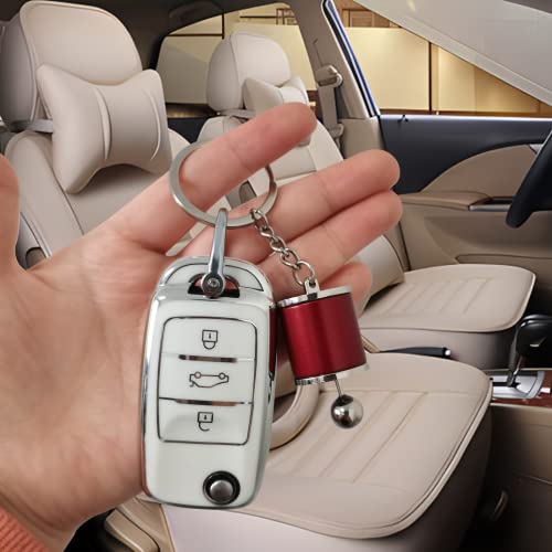 Image of stymart Shifter Gear Keychain, 6 Speed Gear Box Shifter Keychain Key chain Ring, Mini Car Gear Shift Stick Knob Keyring, Car Key Fob Keychain Accessories(Red)