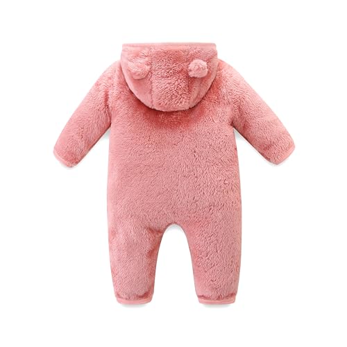 Baby Fleece Winter Jumpsuit Outfits Cute Cartoon Comfy Snowsuit Fluffy Romper for 0-18M2