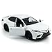 Camry XSE 2022 Model Car 1/36 Scale Diecast Toy Cars Metal Alloy Children’s Die-cast Vehicles, Pull Back Doors Open, Black Rim, Collection for Men, Kids Toys for Boys Gifts, White