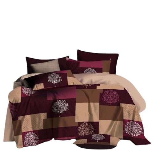 Image of Geo India Limited || Floral TC Cotton Blend Double Size Radium Bedsheet with 2 Pillow Covers (Printed Bedsheet - 06)