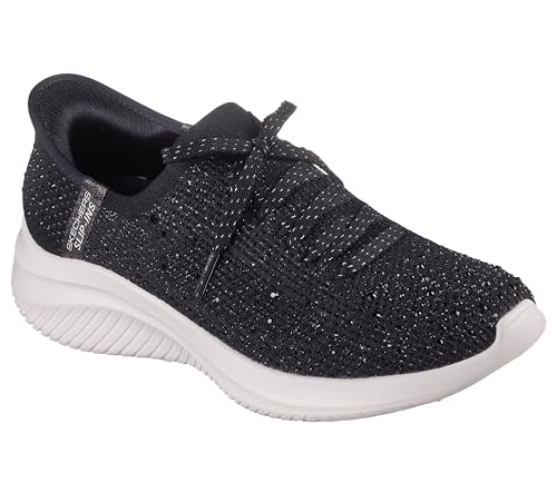 Baskets Skechers pour pieds sensibles sans lacets femme noires