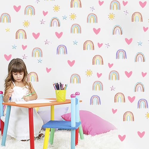 Vinilos decorativos arcoíris 123 piezas para habitación infantil miniatura 2