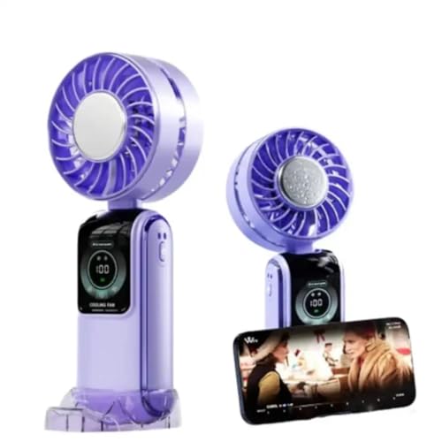 Image of STARQ Mini Handheld Rechargeable Fan Compact & Powerful Cooling Fan for Travel, Office, Outdoor Use (Ice-Cooling-Fan-N106 Purple)