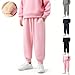 Girls Boys Fleece Sherpa Lined Joggers Sweatpants Comfy Elastic Waist Winter Athletic Track Pants with Pockets for 2-13 Years