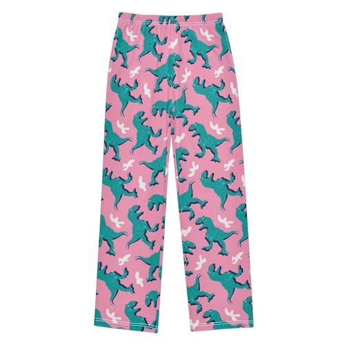 ZZXXB Cool Dinosaur Print Boys Long Pants Soft Trousers Elastic Waist Kids Lounge Bottoms with Pockets S-XL