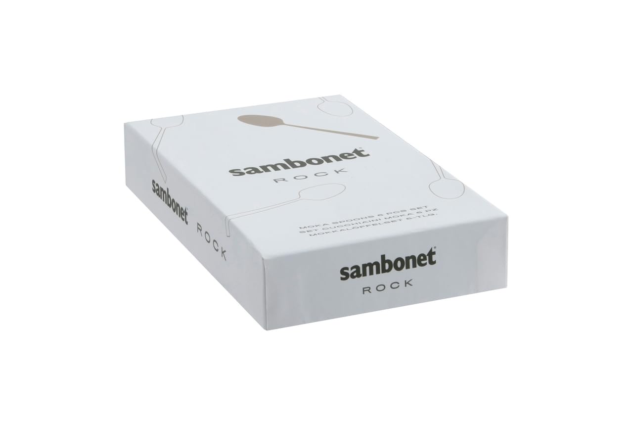 Sambonet - Confezione Regalo 6 Cucchiaini Moka Rock Diamond Pvd 2black