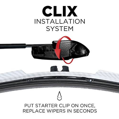 Clix Wipers - White Carbon Wiper Blades For Jeep Wrangler - All-Weather Replacement Windshield-Wipers For All Wrangler/Unlimited Models (1997-2022) - Set Of 2 Blades #TOP3