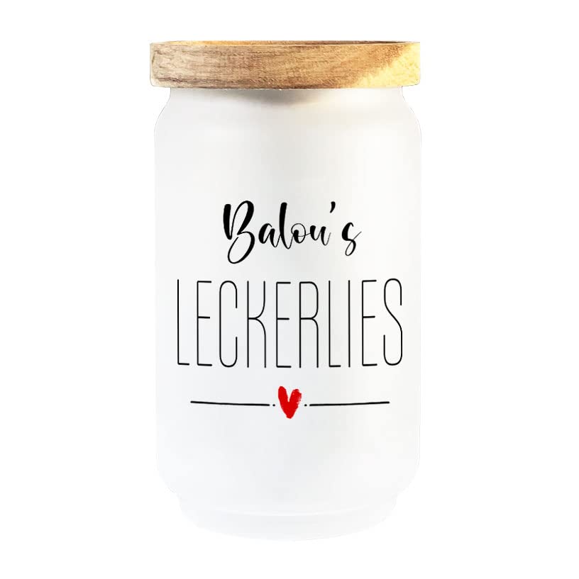 Cadouri Leckerlidose LECKERLIES aus Borosilikatglas - 700 ml┊personalisiert mit Name┊Aufbewahrungsdose für Hundekekse┊tolle Geschenkidee für Hundebesitzer