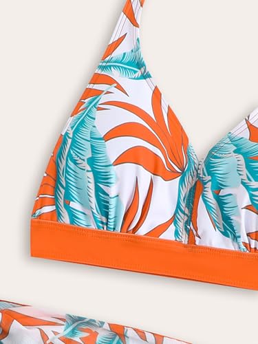 Kids Girls 3Pcs Printed Bikini Set Swim Top and Bottom with Beach Skirt Cover Up Surfing Swimsuit4