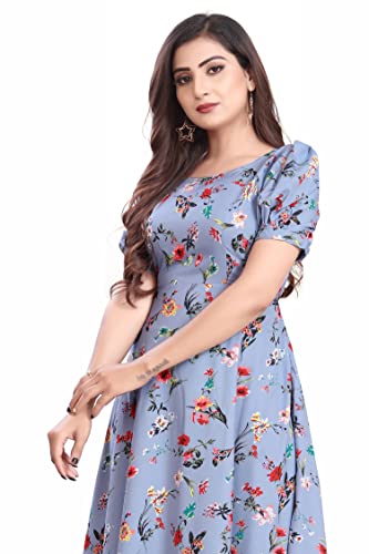 Image of FLARED ALINE MAXI DRESS WITH FLORAL PRINT FOR WOMEN