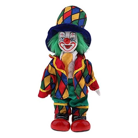 KODORIA Clown Doll Clown Figure Doll Halloween Ornaments Home Table Desk Top Decor - #4 Cover