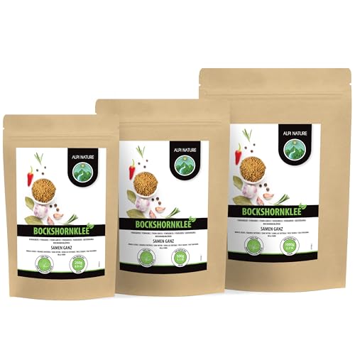 Foto von Alpi Nature Bockshornkleesamen ganz 250g, Bockshornklee ganz, Bockshornklee Gewürz, Fenugreek