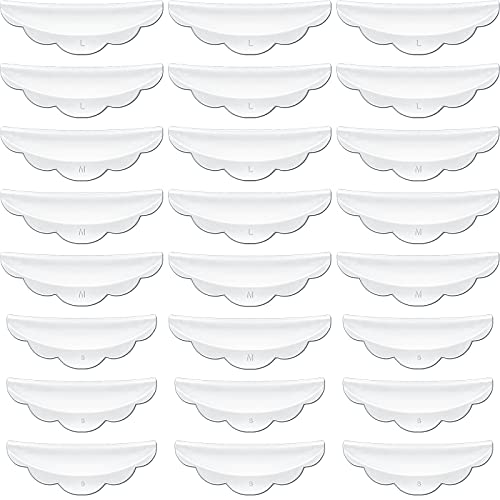 Leinuosen 24 Pieces Silicone Eyelash Shield Pads with S/M/L Size, Lash Lift Rods Makeup Beauty Tool Makeup Utensil Reusable Lash Lifting Shield Pads Supplies