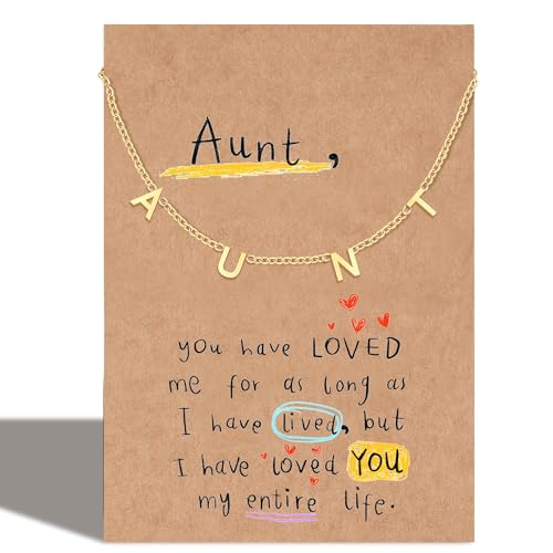 Aunt Gifts Necklace Birthday Anniversary Appreciation Thanksgiving Day Mothers Day Christmas Gift Personalized Best Aunt Necklace for Women