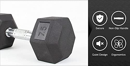 Image of Watson Solid Steel Rubber Coated Hex Dumbbell Set, 7.5 Kg Single Piece Home Gym Dumbbell Weight Set For Men & Women, Home Gym Equipment (Single Piece)