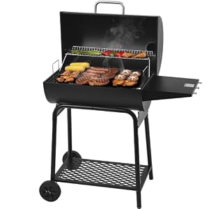 Royal Gourmet CC1830 28 Inch Barrel Charcoal Grill, Side Table