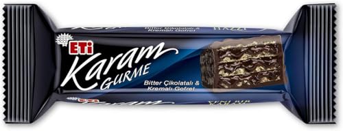 International Turkish Chocolate (Pack of 6) Karam Gurme Dark Chocolate Wafer 50 gram 1.76 oz Total 10.58