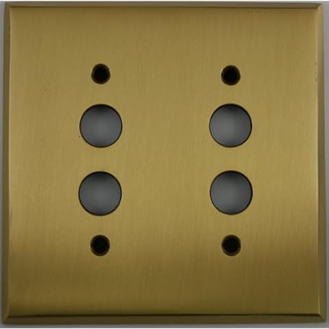 Classic Accents Antique Brass 2 Gang Push Button Light Switch Wall Plate Cover