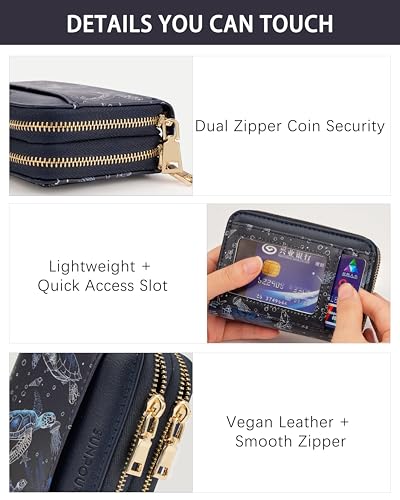 Image of Sea Turtle Credit Card Holder for Women,Accordion Wallet