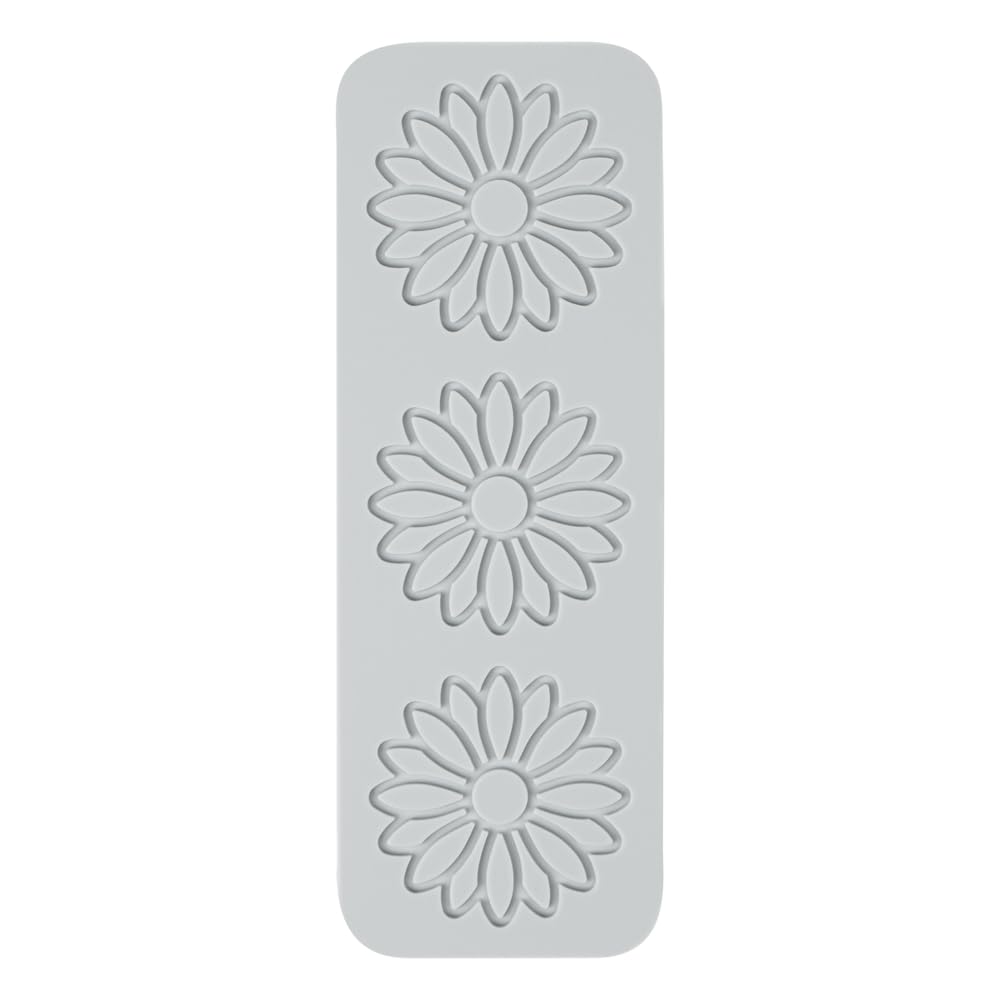 Restaurantware Pastry Tek Fondant Impression Mat 1 Reusable Fondant Embosser - Flower Pliable Gray Silicone Cake Impression Mat Dishwashable For Cake Decoration