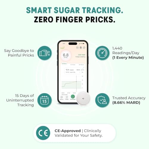 Image of LinX CGM By BeatO Smart Continous Glucose Monitoring I Real time Sugar Tracking I Bluetooth Enabled | 15-Day Sensor Life | IP68 | Easy one click use I Enhance your lifestyle & optimise diet | Pack of 1