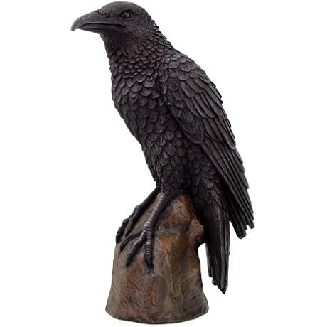 Bewitching Black Raven Art: An Enchanting Cold Cast Resin Sculpture