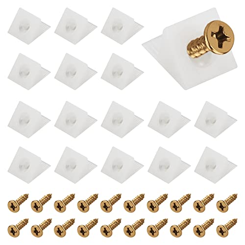 Image of 50 Pcs Drawer Supports, White Plastic Drawer Bottom Sagging Repair Fixing Mending Wedges with Screws for Furniture