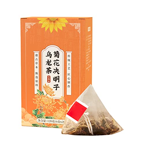 Té de Semillas de Cassia de Crisantemo, té de Hierbas Chino, Combinación de Bolsitas de té de Crisantemo, té Oolong, Madreselva, Osmanthus, etc. (120 G, 20 unidades) Cover
