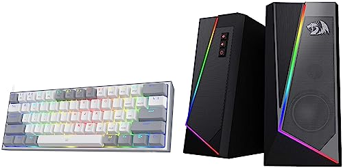 Image of Redragon K617 Fizz 60% Wired RGB Gaming Keyboard & GS520 Anvil RGB Desktop Speakers, 2.0 Channel PC Computer Stereo Speaker with 6 Colorful LED Modes