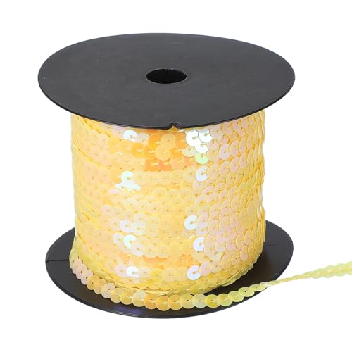 Sourcing Map Gelbes Paillettenband, 6 mm, 9,1 m