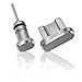 Produktbild innoGadgets Staubschutz Stöpsel Smartphone | Staubstecker, Schutz kompatibel mit Android Micro-USB Anschluss - Samsung Galaxy u.v.m. | GRATIS Silikon-Clip | Grau