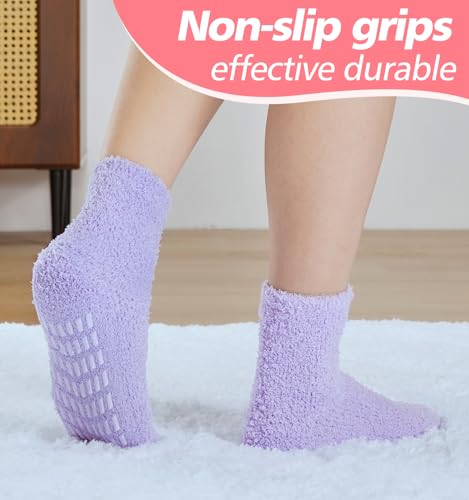 Image of Slipper Socks for Women Men Grip Hospital Socks with Grips Fuzzy Non Slip Warm Womens Gifts