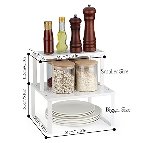 VINILITE Stackable Kitchen Cupboard Organiser Shelf Insert, Metal Cabinet Storage Shelves Storage Rack for Pantry Countertops - Image 3