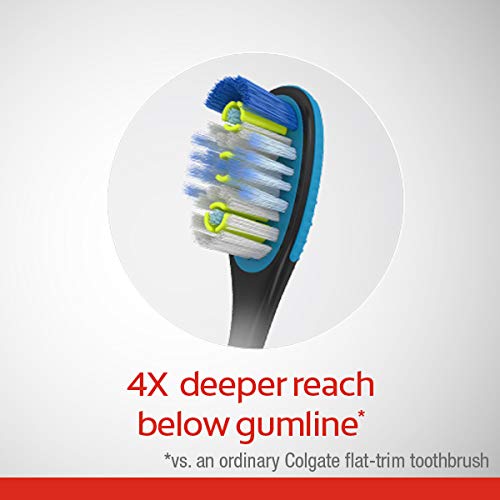 Miniatura 3 de Colgate 360 Total Advanced - Cepillo de dientes con punta de hilo dental, color negro y azul, alimentado por energía solar, unisex para adultos