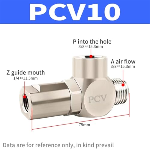 Vanne unidirectionnelle pneumatique PCV10 à étanchéité totale