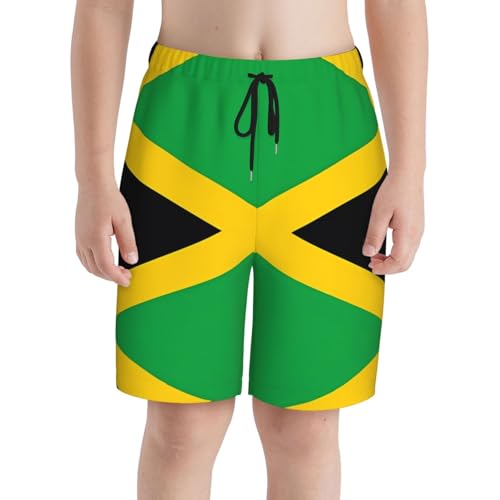Jamaica Flag Youth Beach Pants, Soft and Breathable, with Drawstring Waist, Suitable for Sports and Leisure.3