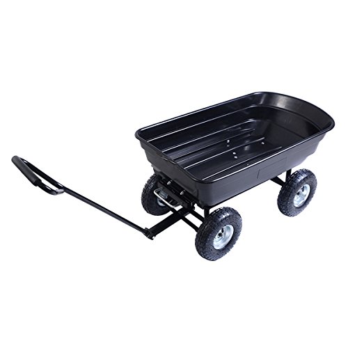 EAZYGOODS Garden Dump Cart 75L 300 kg Wheelbarrow Tipping Trolley