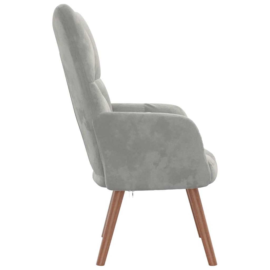 vidaXL Sedia Relax Grigio Chiaro in Velluto
