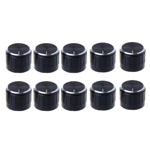 QIEIEI 10Pcs Aluminum Alloy Potentiometer Control Knob Guitar Volumes Control Knob 6Mm Shaft Hole Amplifier Knob Easy to Instal