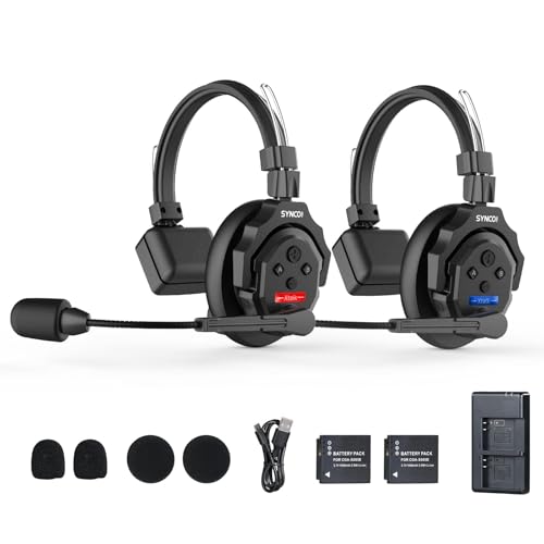 SYNCO XTALK X2 Wireless Intercom Headsets 2-Person Communication Headset