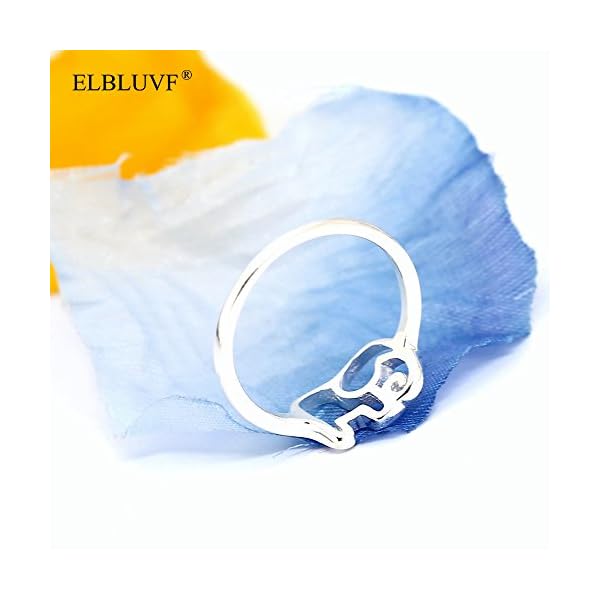 ELBLUVF 925 Sterling Silver Elephant Animal Lucky Ring Jewelry Bridesmaid Gift Favor (6.5)